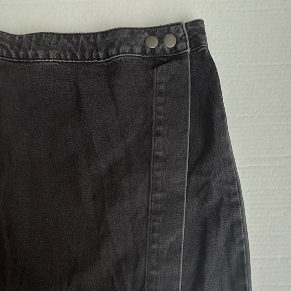 ASOS Black Denim Wrap Around Mini Skirt - Picture 6 of 8